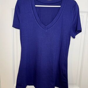 Women's V-Neck Blue Top
